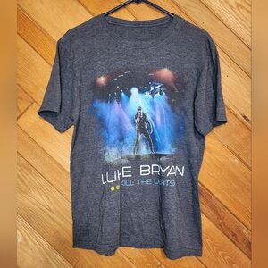 Luke Bryan gray Kill The Lights concert photo tshirt size large
